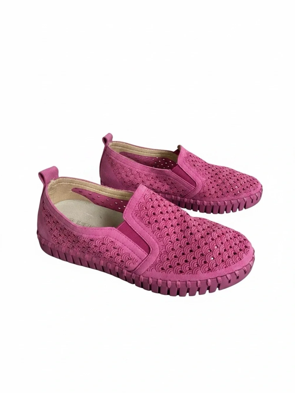 Ilse Jacobsen Rose Pink Perforated Slip-On Loafers size 39/8.5-9 - Picture 9 of 10